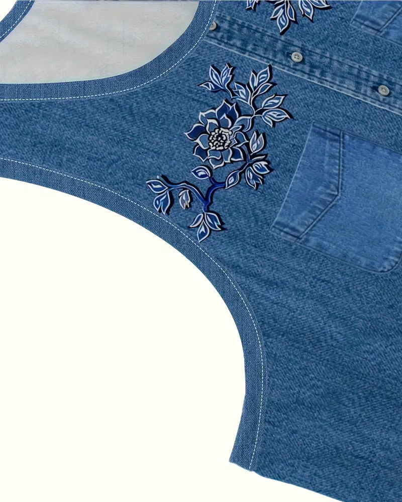 Isla™ | Women’s Sleeveless Faux Denim Dress