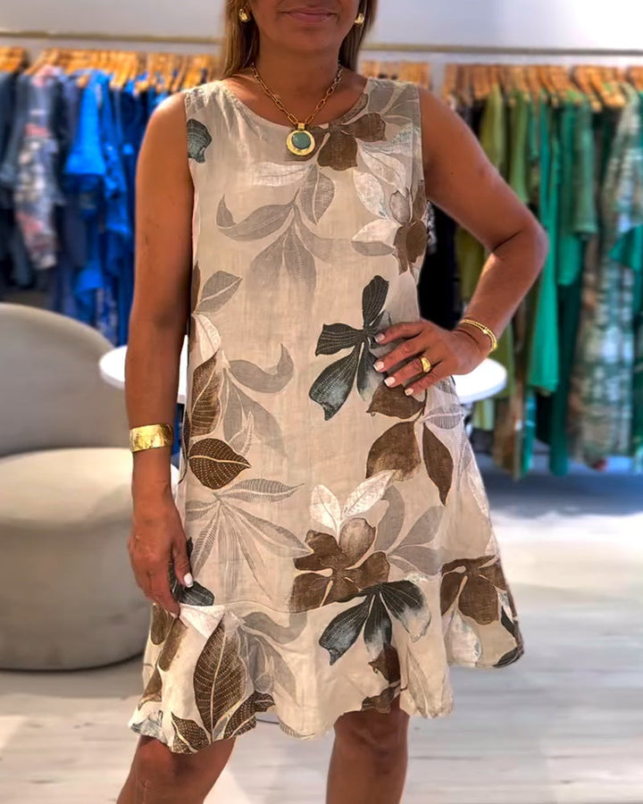 Lena™ | Women’s Sleeveless Round Neck Printed Dress