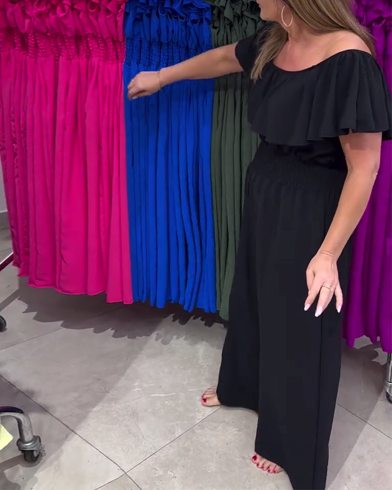Kaia™ | Women’s One-Shoulder Ruffled Fashion Jumpsuit
