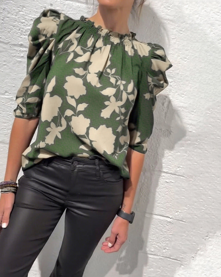 Daphne™ | Women’s Puff Sleeve Blouse with Ruffle Detail