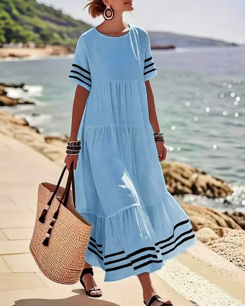 Naomi™ | Women’s Trendy Short Sleeve Vacation Dress
