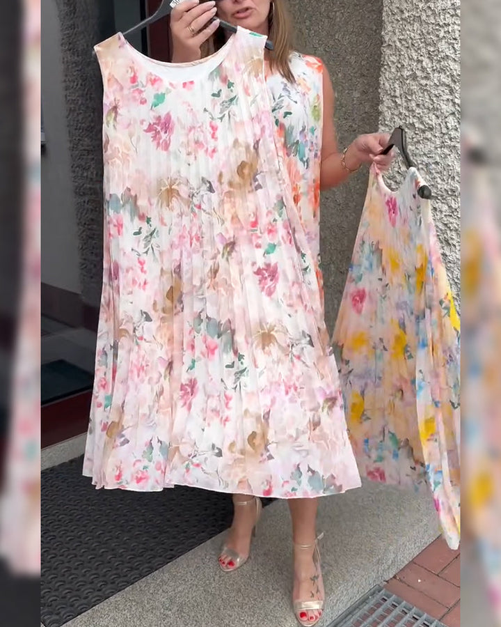 Lilia™ | Women’s Sleeveless Pleated Floral Dress