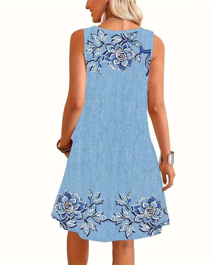 Isla™ | Women’s Sleeveless Faux Denim Dress