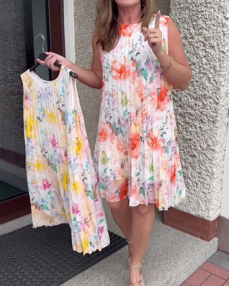 Lilia™ | Women’s Sleeveless Pleated Floral Dress