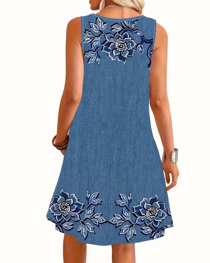 Isla™ | Women’s Sleeveless Faux Denim Dress