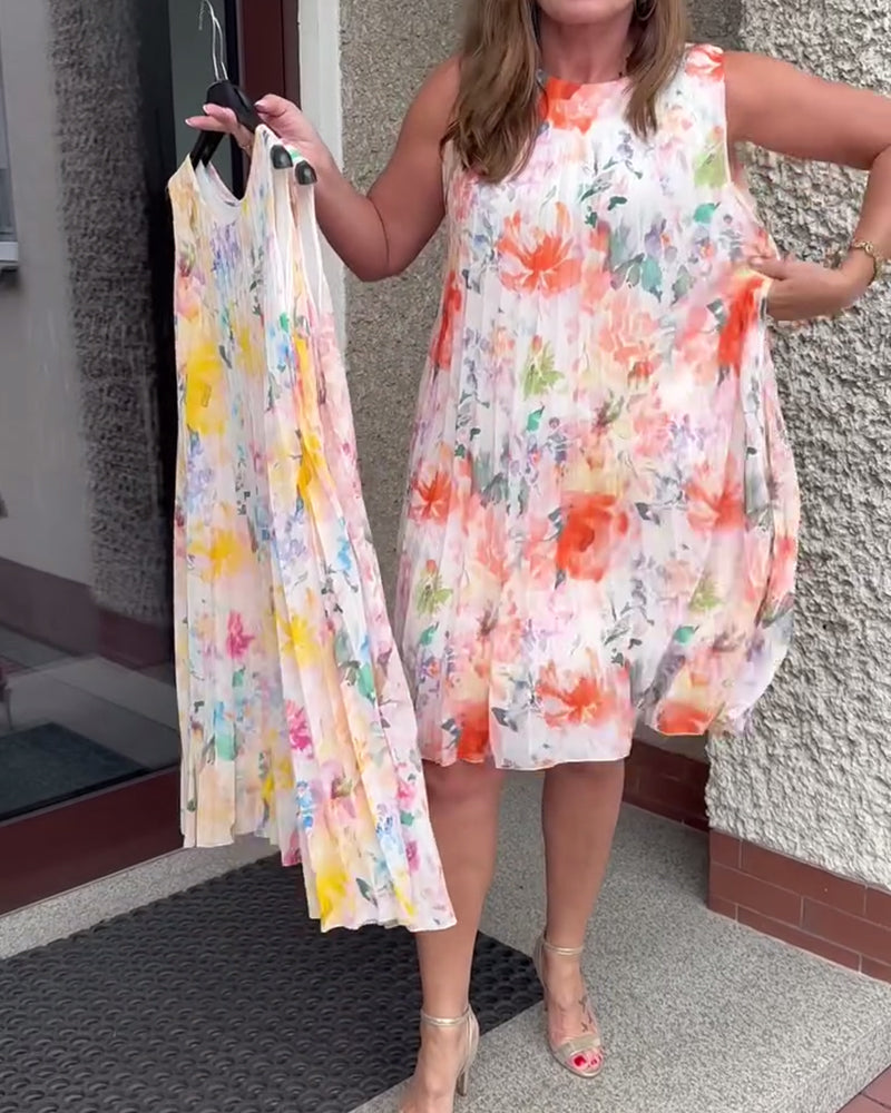 Lilia™ | Women’s Sleeveless Pleated Floral Dress