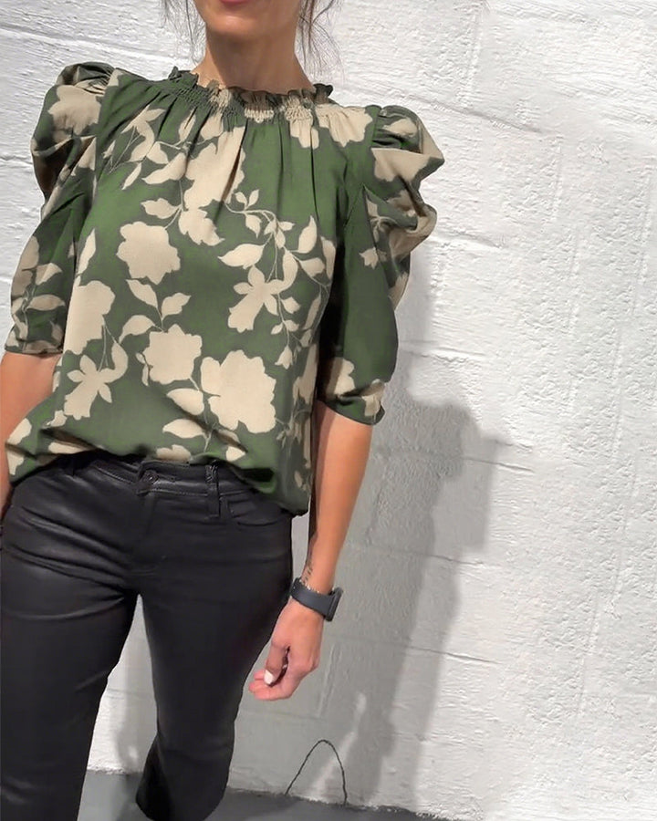 Daphne™ | Women’s Puff Sleeve Blouse with Ruffle Detail