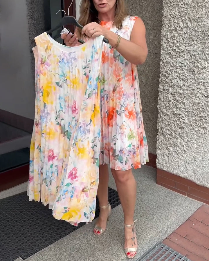 Lilia™ | Women’s Sleeveless Pleated Floral Dress