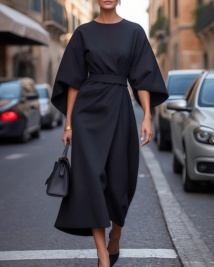 Abeleine™ | Dress with Lantern Sleeves & Belt