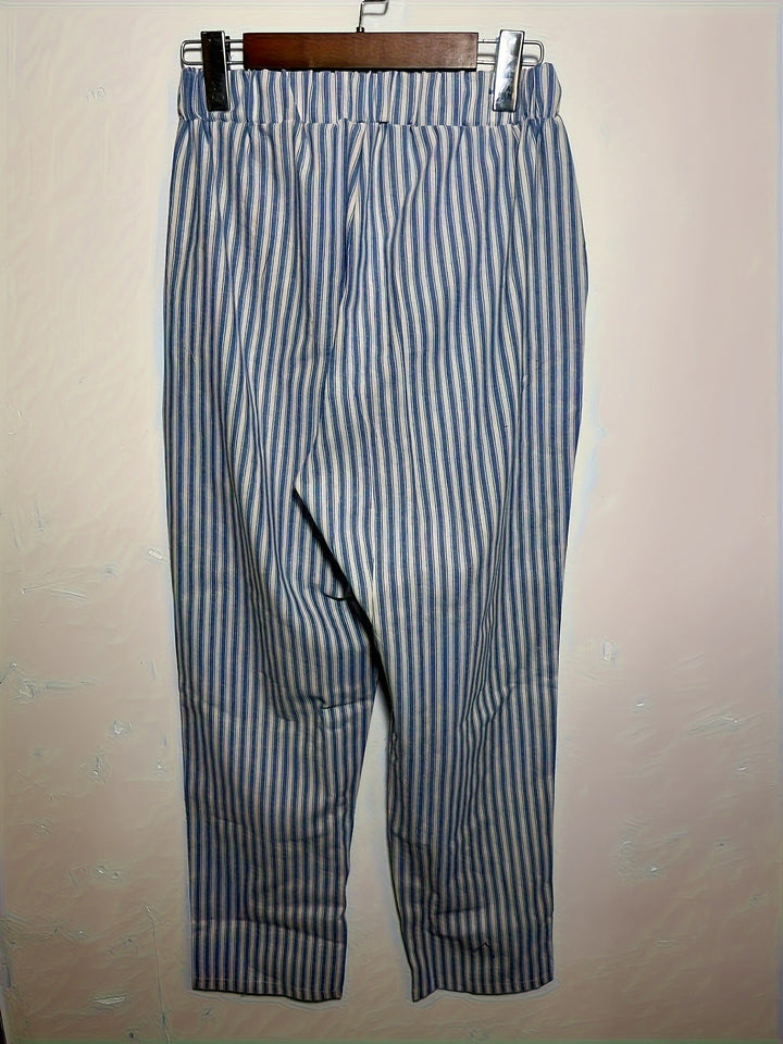Marlena™ | Striped Linen Trousers for Women