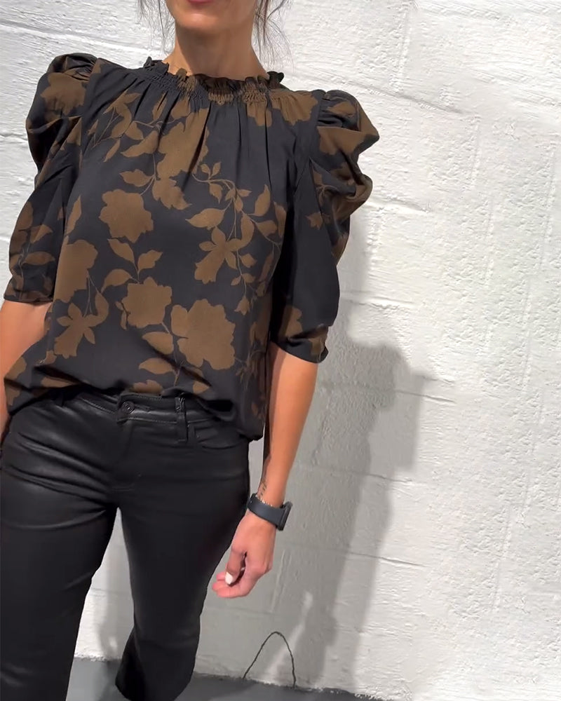 Daphne™ | Women’s Puff Sleeve Blouse with Ruffle Detail