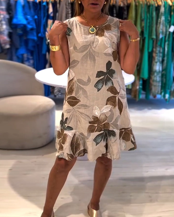 Lena™ | Women’s Sleeveless Round Neck Printed Dress