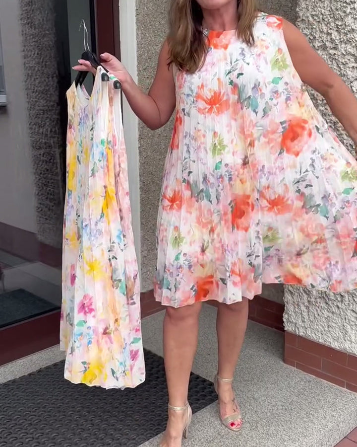 Lilia™ | Women’s Sleeveless Pleated Floral Dress