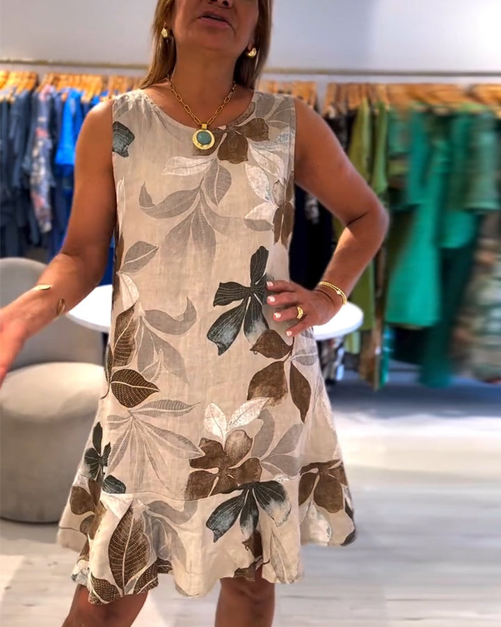 Lena™ | Women’s Sleeveless Round Neck Printed Dress