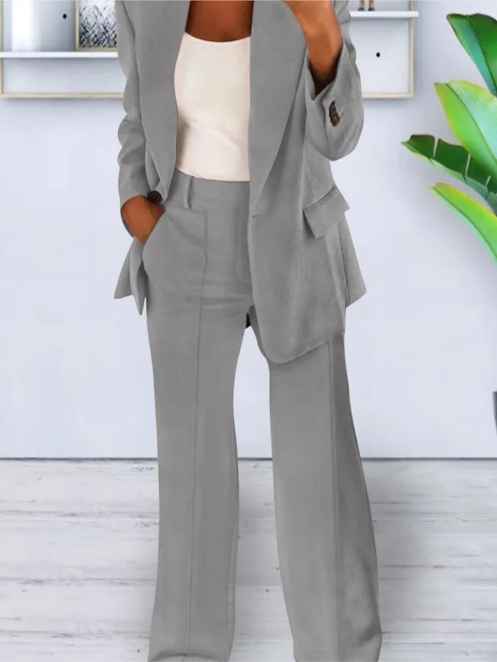 Aria™ | Women’s Solid Color Blazer & Pants Set
