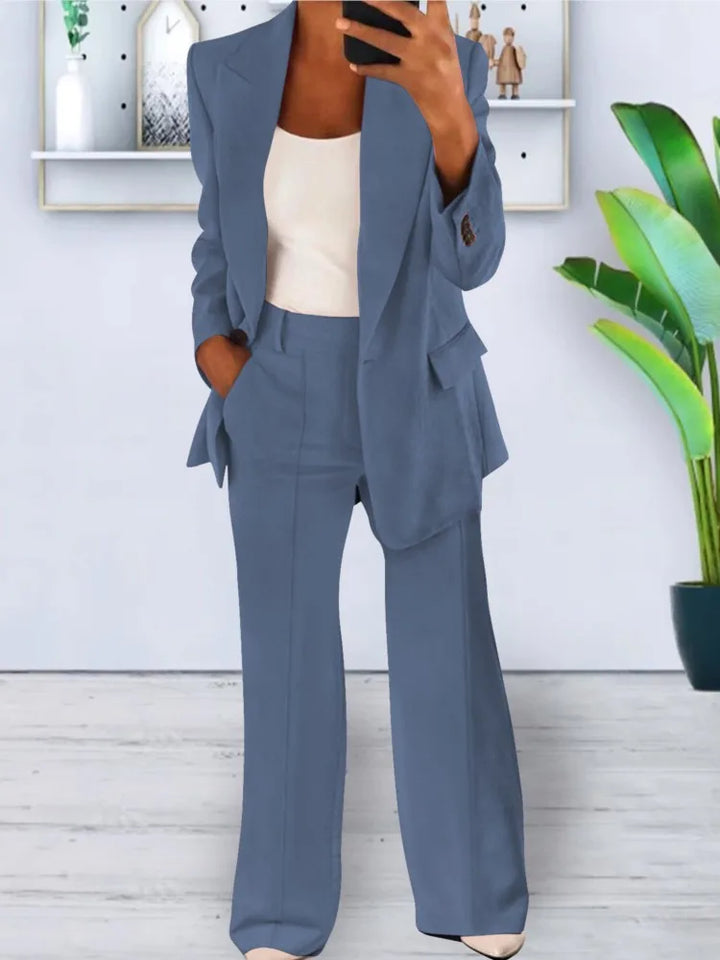 Aria™ | Women’s Solid Color Blazer & Pants Set
