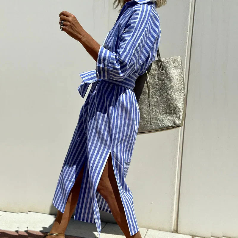 Camille™ | Striped Shirt Dress