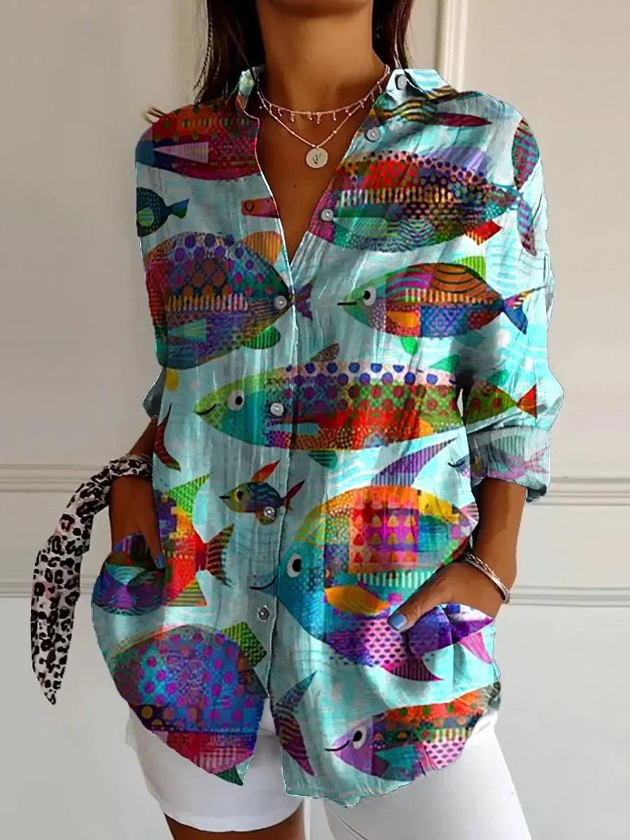 Sophie™ | Printed Three Quarter Sleeve Shirt
