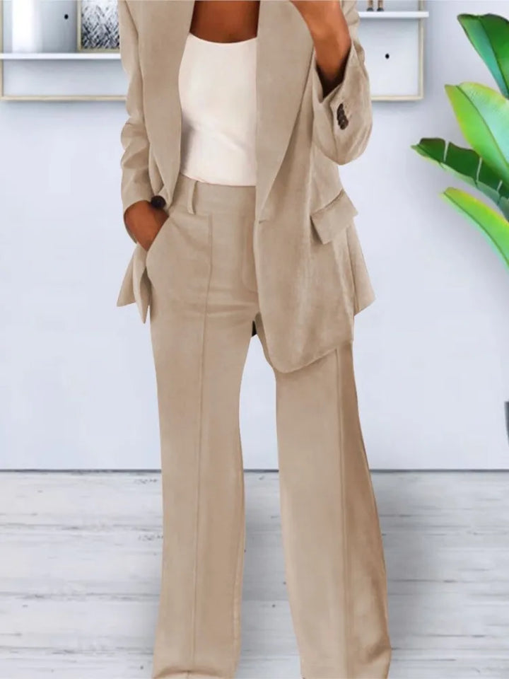 Aria™ | Women’s Solid Color Blazer & Pants Set