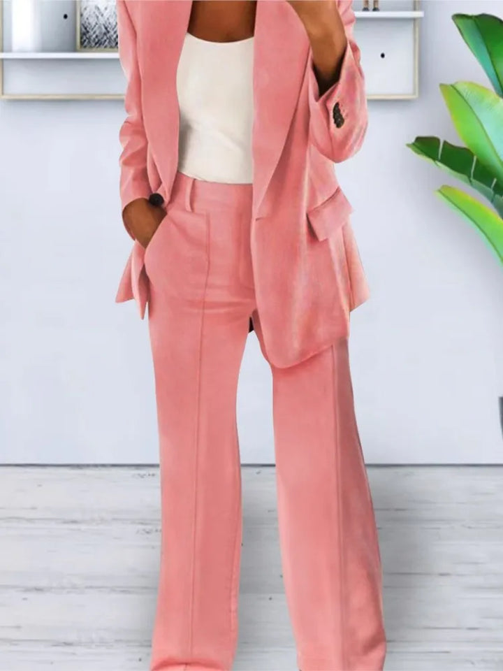 Aria™ | Women’s Solid Color Blazer & Pants Set