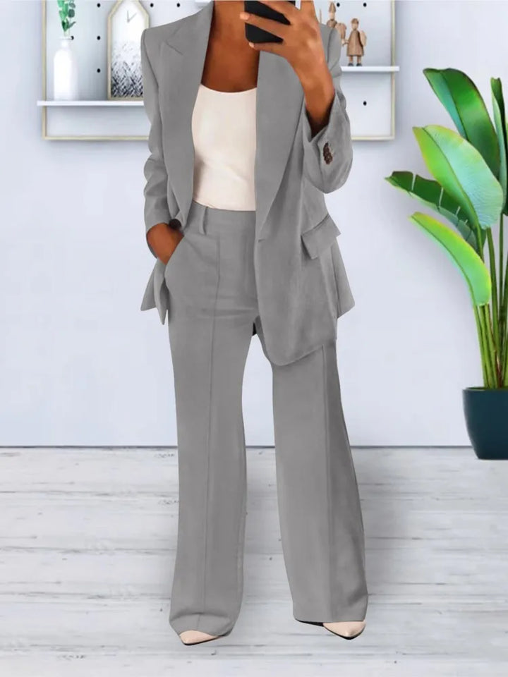 Aria™ | Women’s Solid Color Blazer & Pants Set