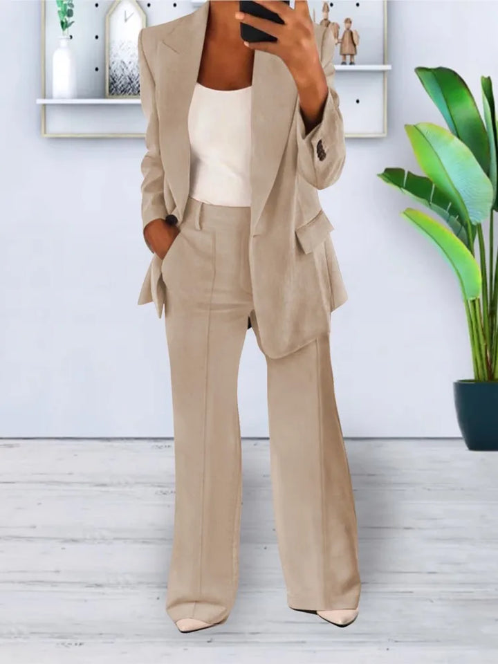 Aria™ | Women’s Solid Color Blazer & Pants Set