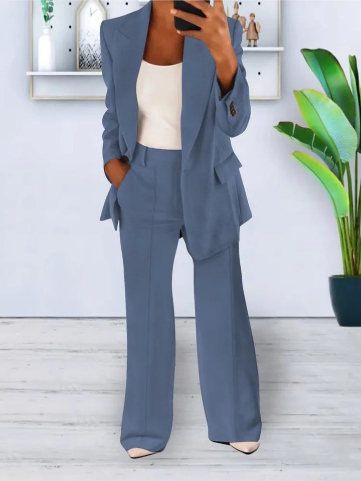 Aria™ | Women’s Solid Color Blazer & Pants Set
