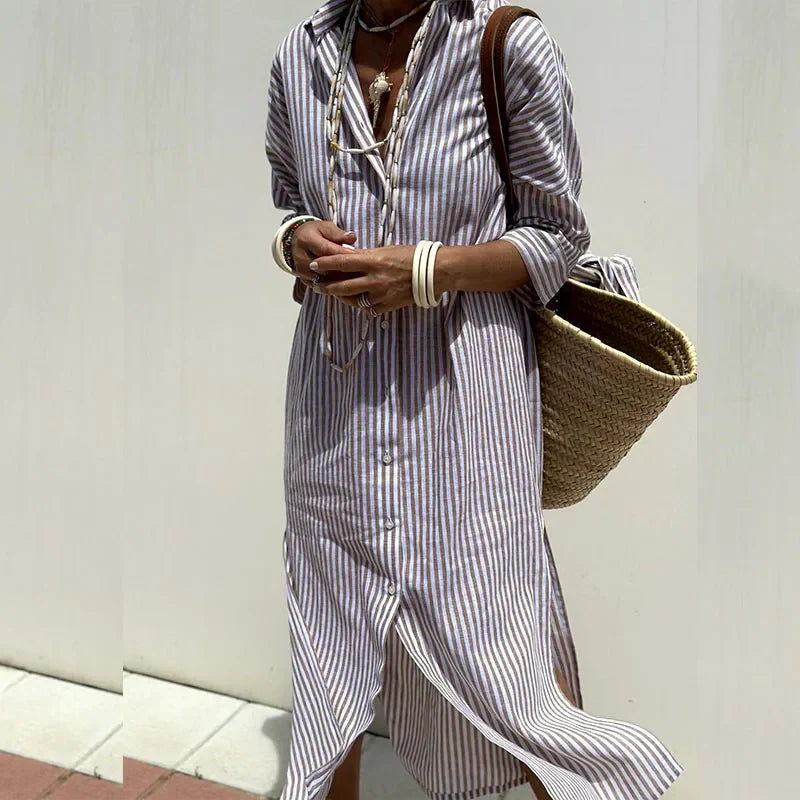 Camille™ | Striped Shirt Dress