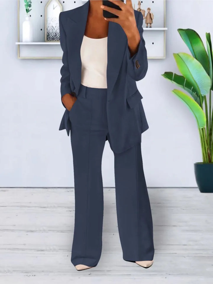 Aria™ | Women’s Solid Color Blazer & Pants Set