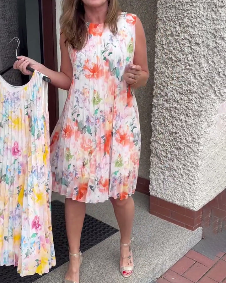 Lilia™ | Women’s Sleeveless Pleated Floral Dress