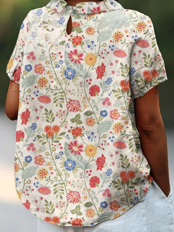 Fiadh™ | Pastoral Floral Art Print Shirt