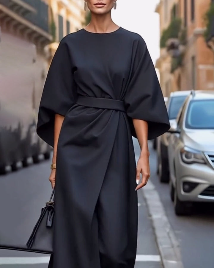 Abeleine™ | Dress with Lantern Sleeves & Belt