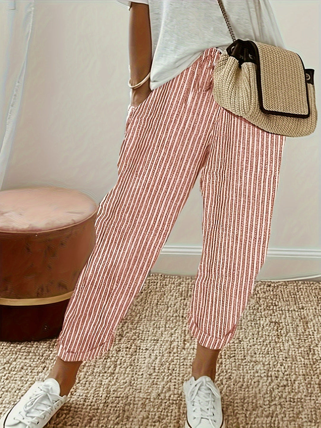 Marlena™ | Striped Linen Trousers for Women