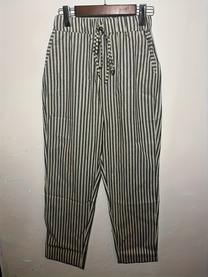 Marlena™ | Striped Linen Trousers for Women