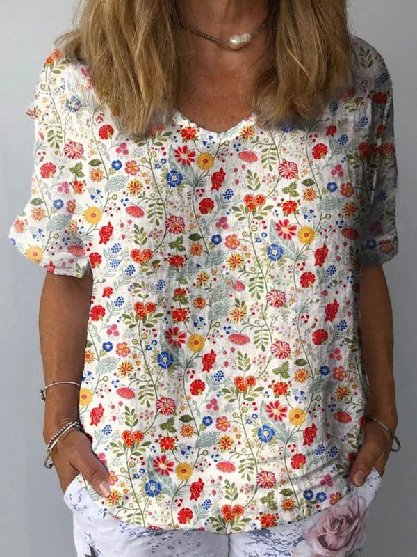 Fiadh™ | Pastoral Floral Art Print Shirt