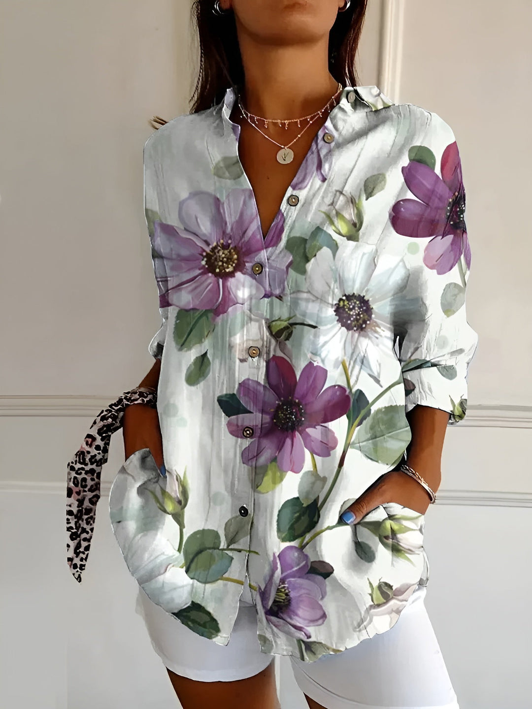 Lyssa™ | Women’s Floral Button-Up Blouse