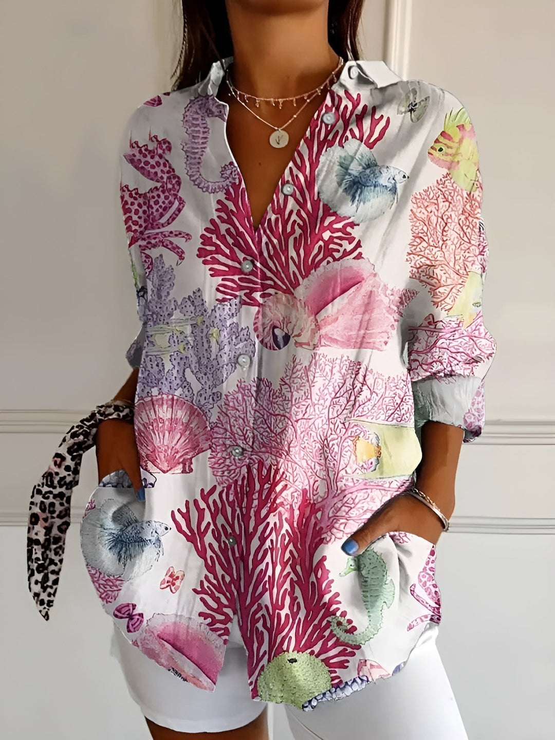 Lyssa™ | Women’s Floral Button-Up Blouse