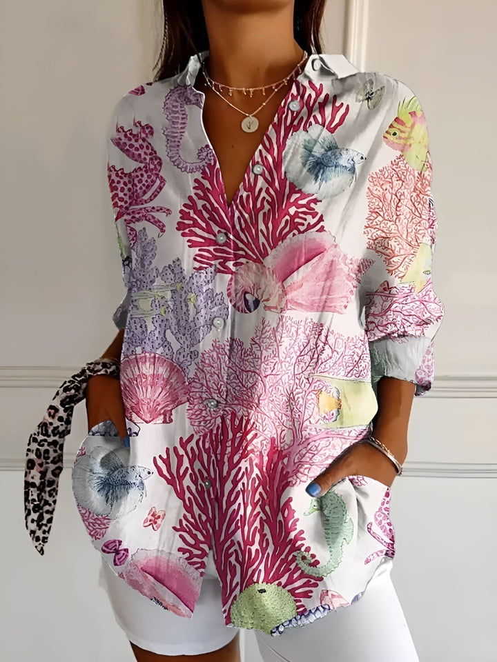 Lyssa™ | Women’s Floral Button-Up Blouse